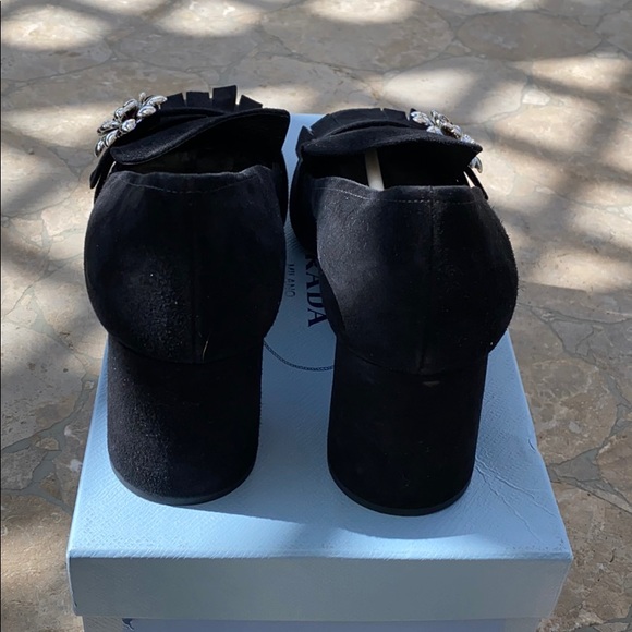 PRADA Suede heels in black NEW Size EU 40/US 10 - Picture 8 of 14